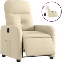 vidaXL Fauteuil relax électrique Crème Tissu