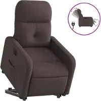 vidaXL Fauteuil relax avec releveur électrique Tissu marron foncé