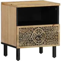 vidaXL Table de chevet 40x33x46 cm Bois de manguier solide