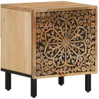 vidaXL Table de chevet 40x33x46 cm Bois de manguier solide
