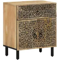 vidaXL Table de chevet 50x33x60 cm bois de manguier massif
