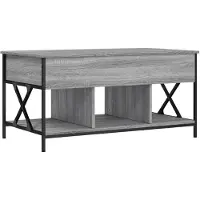 vidaXL Table basse Gris Sonoma 100x55x50 cm Bois composite et métal