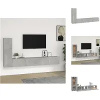 vidaXL Ensemble de meubles TV 3 pièces gris béton Matériau dérivé du bois - Meubles TV