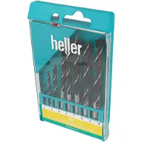 Heller Jeu de forets hélicoïdaux pour bois 8 pièces (10 mm, 3 mm, 4 mm, 5 mm, 6 mm, 7 mm, 8 mm, 9 mm)