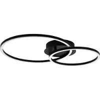 Eglo LED Plafonnier Palmaves 2, lampe de salon, plafonnier, lampe de cuisine en noir, plastique en blanc, LED lampe de chambre ronde, blanc chaud