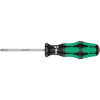 Wera Tournevis cruciforme PH, avec lame ronde, Dimensions : PH 1, Long. de la lame 80 mm, Long. totale 178 mm, Ø de la lame : 4,5 mm