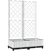 vidaXL Jardinière avec treillis Blanc 80x40x121,5 cm PP