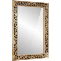 vidaXL Miroir de salle de bain 50x70x2,5 cm bois massif mangue et verre
