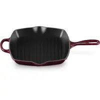 Le Creuset Signature 20183269490422 Garnet, poêle à griller/skillet carrée, 26 cm