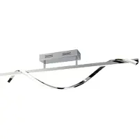 RL Plafonnier LED ISABEL 26 W, 4000 K, 3000 lm, métal chromé et blanc, dimensions : 25,5 x 100 x 18 cm, IP20,