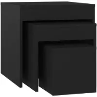 vidaXL Tables gigognes 3 pcs Noir Aggloméré