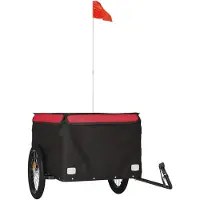 vidaXL Remorque vélo noir et rouge 45 kg Fer