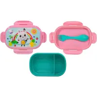 Gabby's Dollhouse Boîte à pain avec couverts, Lunch box, Rose, Turquoise, Multicolore, Pink