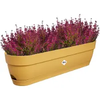 Elho Planteur Rectangle Vibia - Plastique - Réservoir - Ø70 - Rose Poussière