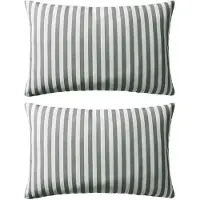 vidaXL Oreiller d'extérieur lot de 2 Impression rayure 60 x 40 cm Gris