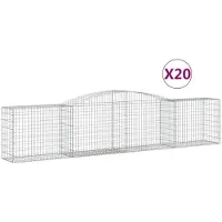 vidaXL Gabions avec arc surélevé 20 pcs. 400x50x80/100cm Fer galvanisé