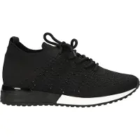 La strada : Chaussures de sport pour femmes, lacets, modèle noir, pour le quotidien