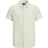 Jack & Jones Tampa Dobby Short Sleeve Shirt Beige 2XL Homme