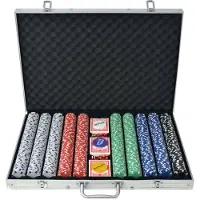vidaXL Set de poker avec 1.000 jetons Aluminium