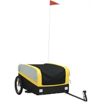 vidaXL Remorque vélo noir et jaune 45 kg Fer