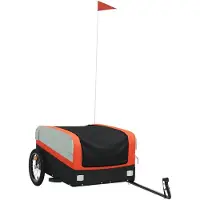 vidaXL Remorque vélo noir et orange 45 kg Fer