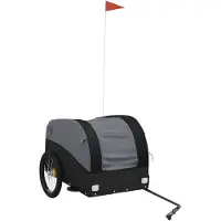 vidaXL Remorque pour vélo Noir 45 kg Fer