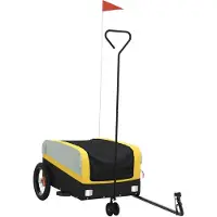 vidaXL Remorque vélo noir et jaune 30 kg de fer