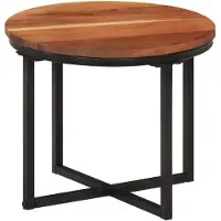 vidaXL Table basse 35x35x30 cm bois massif acacia et fer
