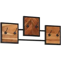 vidaXL Porte-manteau mural 90x1x35 cm bois massif d'acacia et fer