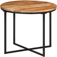 vidaXL Table basse 55x55x45 cm en bois massif d'acacia et fer