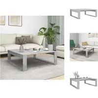 vidaXL Table basse gris béton 100x100x35 cm Bois composite - Tables basses