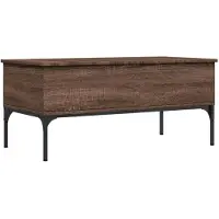vidaXL Table basse marron imitation chêne 100x50x45 cm bois composite métal