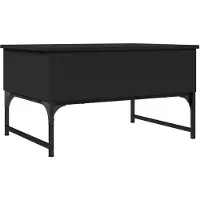 vidaXL Table basse noire 70x50x40 cm Bois composite et métal