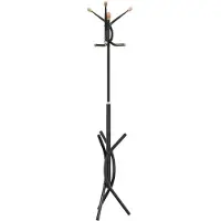 vidaXL Porte-manteau noir 176 cm fer enduit de poudre