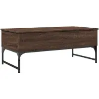 vidaXL Table basse marron imitation chêne 100x50x40 cm bois composite métal
