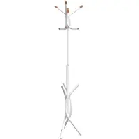 vidaXL Porte-manteau blanc 176 cm fer enduit de poudre