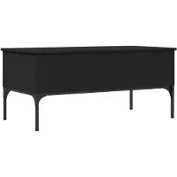 vidaXL Table basse noire 100x50x45 cm Bois composite et métal