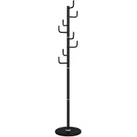 vidaXL Porte-manteau noir 183 cm fer enduit de poudre
