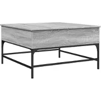 vidaXL Table basse Gris Sonoma 80x80x45 cm Bois composite et métal