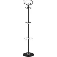 vidaXL Porte-manteau avec porte-parapluie noir fer enduit de poudre