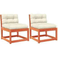 vidaXL Canapés de jardin avec coussins 2 pcs. Marron cireux Pin massif