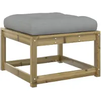 vidaXL Tabouret de jardin avec coussin Bois de pin imprégné