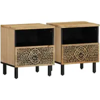 vidaXL Tables de chevet 2 pcs 40x33x46 cm Bois de manguier solide