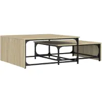 vidaXL Tables gigognes 2 pcs. chêne Sonoma bois composite et métal