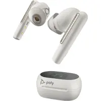 Poly Voyager Free 60+ UC M - Casque True Wireless avec microphone - intra-auriculaire - Bluetooth - réduction active du bruit - adaptateur USB-C via Bluetooth - blanc sable - pour Microsoft Teams