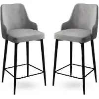 Skye Decor , Enox - Gris, Noir, Ensemble de tabourets de bar (2 pièces), 100 % MÉTAL, Gris, 45 x 43 x 105 cm