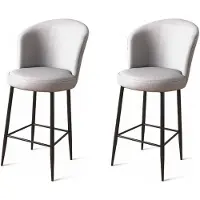 Skye Decor , Uras - Gris, Noir, Ensemble de tabourets de bar (2 pièces), 100 % MÉTAL, Gris, 46 x 40 x 107 cm