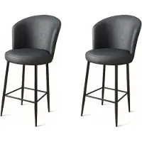 Skye Decor , Uras - Anthracite, Noir, Ensemble de tabourets de bar (2 pièces), 100 % MÉTAL, Anthracite, 46 x 40 x 107 cm