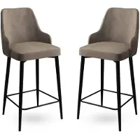 Skye Decor , Enox - Cappuccino, Noir, Ensemble de tabourets de bar (2 pièces), 100 % MÉTAL, Cappuccino, 45 x 43 x 105 cm