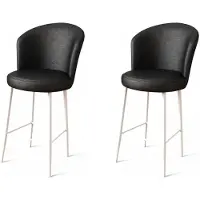 Skye Decor , Uras - Noir, Blanc, Ensemble de tabourets de bar (2 pièces), 100 % MÉTAL, Noir, 46 x 40 x 107 cm